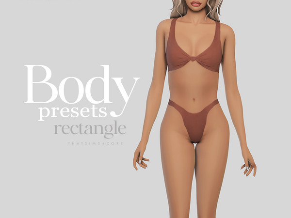 Sims 4 — ts4h - rectangle body preset.package by thatsims4core — 4 body presets, shapes include apple, pear, hourglass