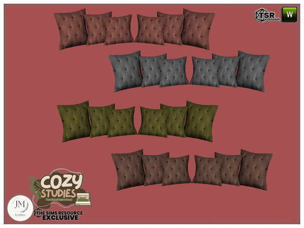 Sims 4 — cozy studies noak cushion loveseat by jomsims — Cozy studies Noak bedroom set.