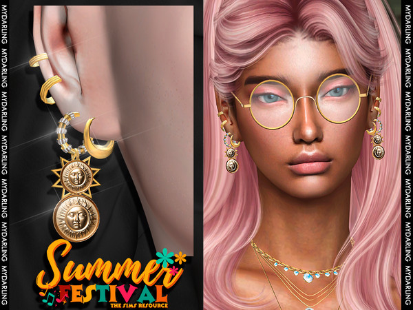Sims 4 — Sets of 4 summer earrings Na 140 for adult by Mydarling20 — new mesh