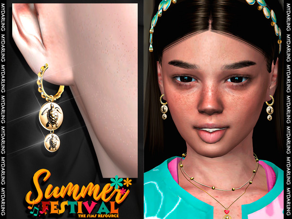 Sims 4 — summer earrings Na 120 for CHILD by Mydarling20 — new mesh