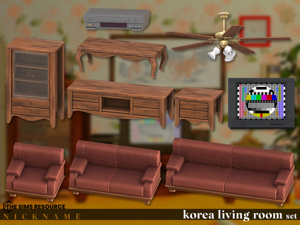 Sims 4 — korea living room set_livingchair by NICKNAME_sims4 — korea living room set 10 package files.