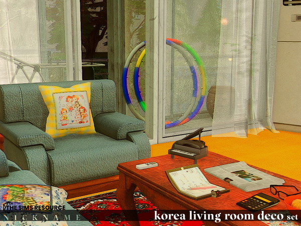 Sims 4 — korea living room deco set_sofa cushion V1 by NICKNAME_sims4 — korea living room deco set 10 package files.