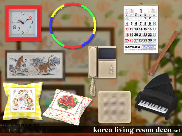 Sims 4 — korea living room deco set_sofa cushion V2 by NICKNAME_sims4 — korea living room deco set 10 package files.
