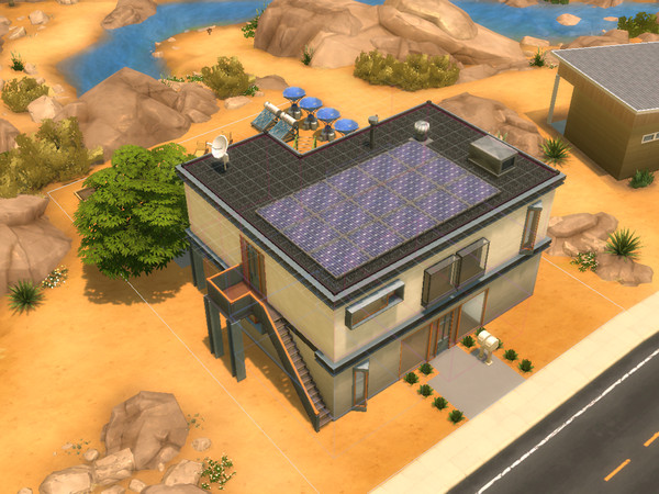 Sims 4 — Pebble Burrow by cavykid — A small but well-appointed rental lot for two families. Each unit includes a shower