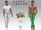 Sims 4 — ErinAOK Cozy Studies Mens Pants by ErinAOK — Men's Cotton Plaid Pajama and Lounge Pants