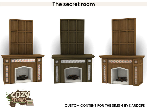 Sims 4 — kardofe_The secret room_Fireplace by kardofe — First part of a Dark Academy style studio, in it you will find, a