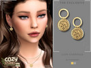 Sims 4 — Cozy Studios Lion Earring by Glitterberryfly — A gold pendant earring with lion motif