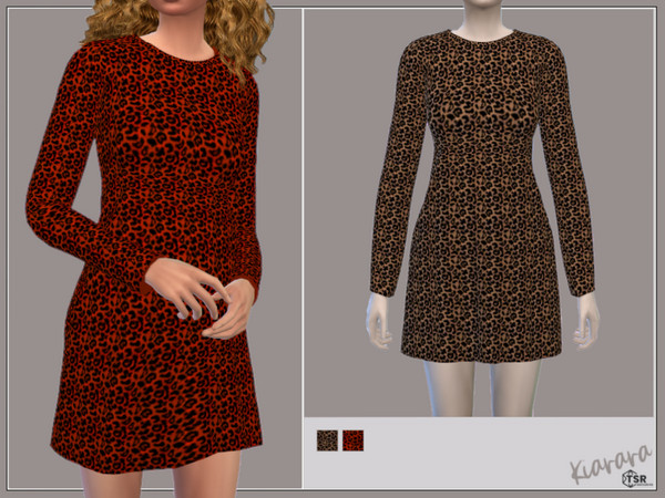 Sims 4 — Sweet & Spicy Dress by Kiarara — Trendy sweater dress perfect for a fancy dinner date Base Game Compatible