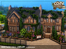 Sims 4 — Heritage Hall Library - Cozy Studies (NO CC) by xogerardine — Cozy, old library for your sims to enjoy some