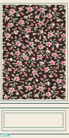 Sims 2 — black with pink flowers white panel by daisylee — 