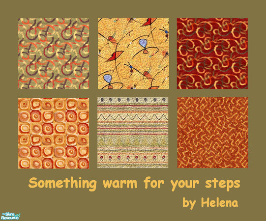 Sims 2 — Something warm for your steps by Helena — A few carpets in warm colours for cold days.