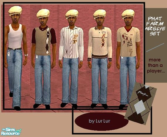 Sims 2 — Phat Farm Argyle Collection by LurLur — It aint hip hop without Def Jam's own Russell Simmons' Phat Farm line