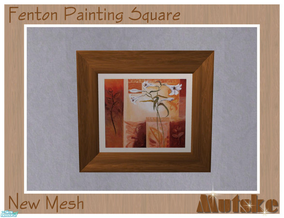Sims 2 — Fenton Painting Square - New Mesh by Mutske — Extra set in the Fenton Line. Square version. Hope your sims will