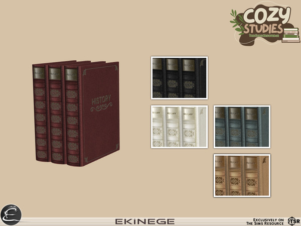 Sims 4 — Cozy Studies - Study Room - Books 2 by ekinege — This set features 7 new items.