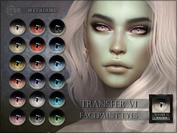 Sims 4 — Transfer Eyes V1 by RemusSirion — Fantasy eyes - V1, smooth with light sclera and without outer ring Facepaint