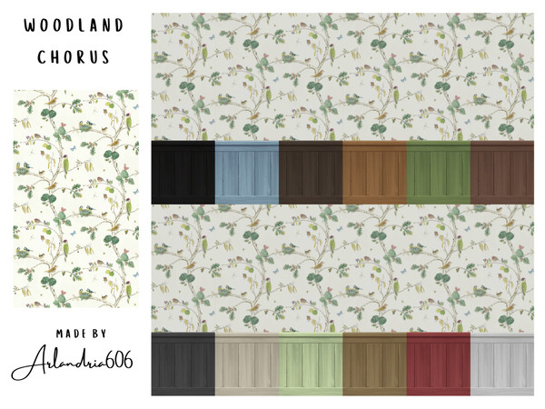 Sims 4 — WoodlandChorusLeft.package by Arlandria606 — Maxis Match for Cottage Living. Includes all 12 wainscotting