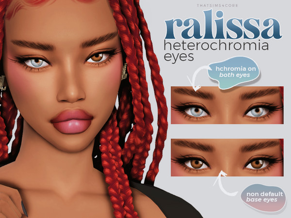 Sims 4 — heterochromia eye colors by thatsims4core — 3 files in this set, non default base colors, face paint add on