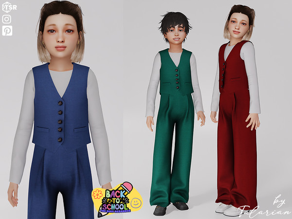 Sims 4 — Abigail Top [child] by talarian — Vest with longsleeve