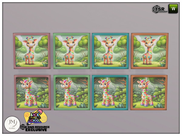 Sims 4 — back to school deku wall paintings x2 by jomsims — Back to school. but art school inspiration.