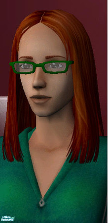 Sims 2 — Green Emo Glasses by actorderick — A pair of green emo think-rimmed glasses. Looks nice on guys or girls.