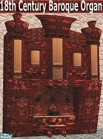 Sims 2 — HauntedHollow - 18thCenturyBaroqueOrgan by NewSimSimGirl — Complex and intricatly decorated, the Baroque Organ