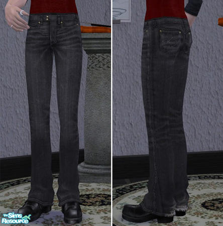 The Sims Resource - Male Jeans (ag001) - Black Low Rise