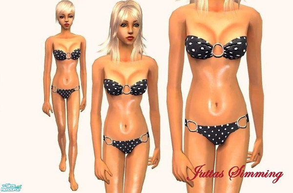 Sims 2 — modern dot bikini by juttaponath — Do not reupload or edit and upload. Thank you.