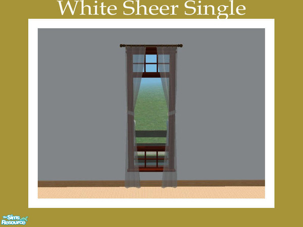 Sims 2 — White Sheer Single by Shakeshaft — Part of a New Mesh Set of a Single and Double Curtain, set includes
