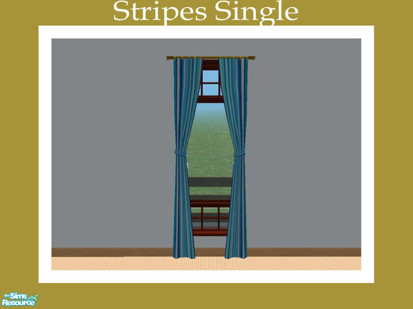 Sims 2 — Stripes Single by Shakeshaft — Part of a New Mesh Set of a Single and Double Curtain, set includes recolours.