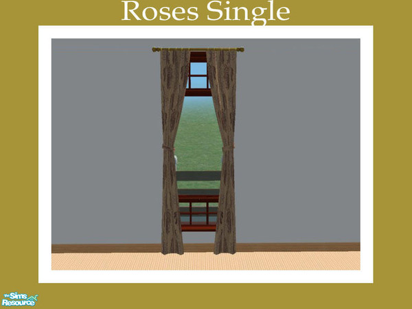 Sims 2 — Roses Single by Shakeshaft — Part of a New Mesh Set of a Single and Double Curtain, set includes recolours.