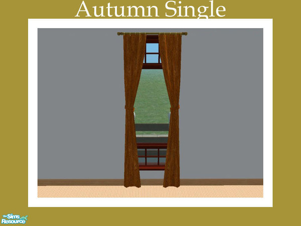 Sims 2 — Autumn Single by Shakeshaft — Part of a New Mesh Set of a Single and Double Curtain, set includes recolours.
