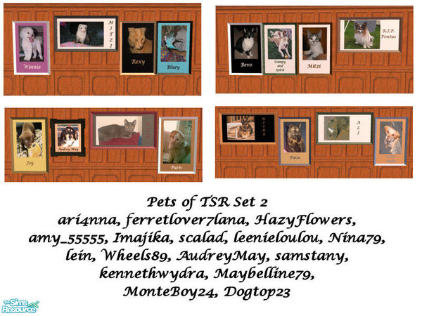 Sims 2 — Pets of TSR Set 2 by jennikj — Pets of TSR Set 2 *TSRAA*