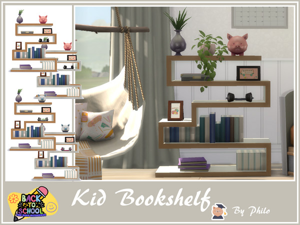 Sims 4 — Philo_Sweet School Days Kid Bookshelf by philo — This maxis match children's room set offers them an ideal