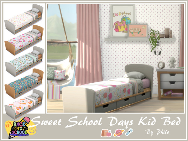 Sims 4 — Philo_Sweet School Days Kid Bed by philo — This maxis match children's room set offers them an ideal setting