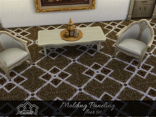 Sims 4 — Molding Paneling floor1 by Emerald — Authentic molding wainscoting will add an accent architectural touch to any