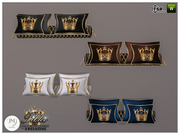 Sims 4 — pibleo bedroom cushions by jomsims — Luxury, gold, and a chic, opulent style.