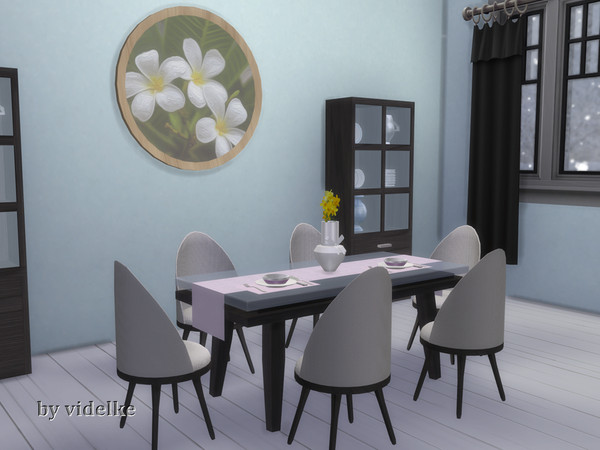 Sims 4 — Fresh Breeze Chair by videlke2 — Soft, modern dining room. The set consists of