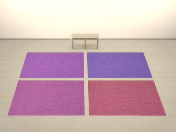 Sims 4 — Rectangular Jute Rugs Purple and Pink by yuxmara2710 — Rectangular Jute Rugs Purple and Pink