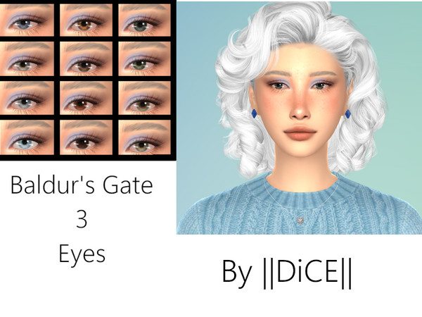 Sims 4 — Baldur's Gate 3 Eyes by IDiCEI — First mod introducing Blue, Green, and Brown eyes. To get the Highlights use