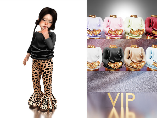 Sims 4 — [PATREON] Lyla Solid Tee S229 (toddler version) by Daph's — 8 Swatches