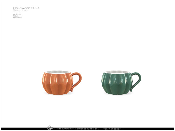 Sims 4 — Halloween 2024 - pumpkin cup by Severinka_ — A set of kitchen utensils and dishes for decorating a Halloween