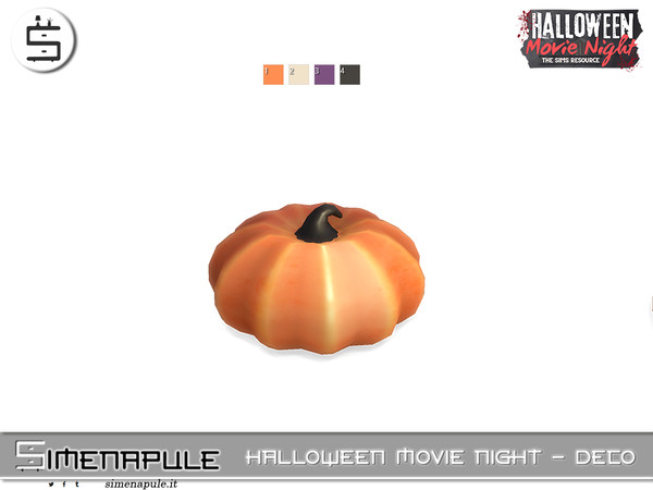 Sims 4 — Halloween Movie Night - Pumpkin 2 by Simenapule — Halloween Movie Night - Deco, Halloween Movie Night - Deco