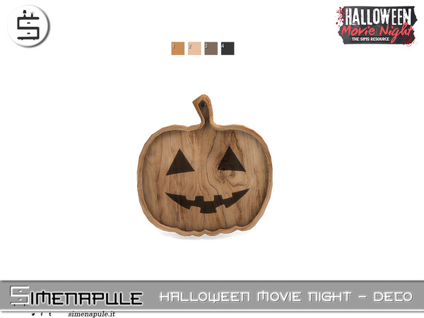 Sims 4 — Halloween Movie Night - Cutting Board by Simenapule — Halloween Movie Night - Deco, Halloween Movie Night - Deco