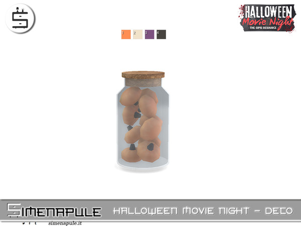 Sims 4 — Halloween Movie Night - Jar with Pumpkins by Simenapule — Halloween Movie Night - Deco, Halloween Movie Night -