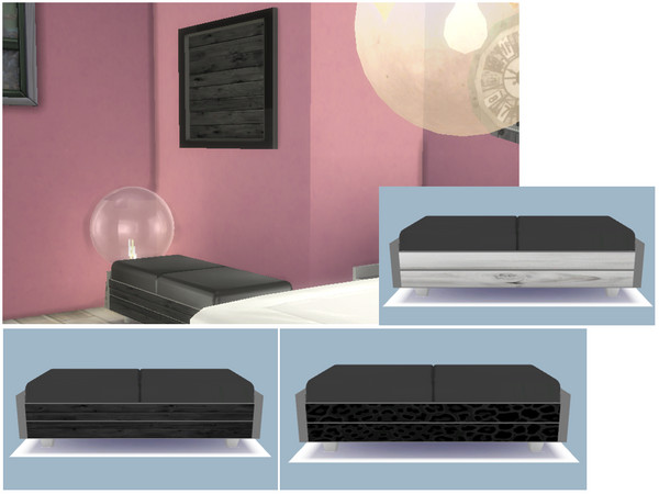 Sims 4 — Utopie Ottoman by AYM_Aurely — Full bedroom Utopie. 3 different colors