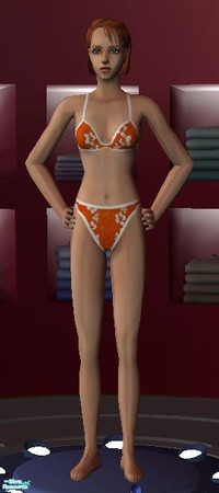 Sims 2 — Orange Hawaiian Swimwear - Female Young Adult/Adult by becboobear — Orange Hawaiian Swimwear for the whole