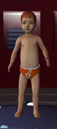 Sims 2 — Orange Hawaiian Swimwear - Male & Female Toddler by becboobear — Orange Hawaiian Swimwear for the whole