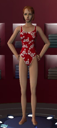 Sims 2 — Red Hawiian Swimwear - Female Adult by becboobear — Red Hawaiian Swimwear for the whole family based on the