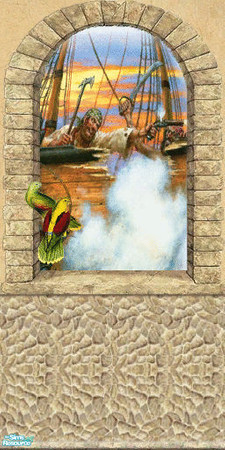 Sims 2 — Treasure Island Wall Set - Wall 9 by filizk — Finally a wallpaper set for the boys. You can mix and match them