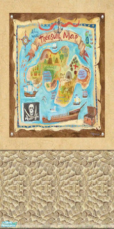 Sims 2 — Treasure Island Wall Set - Wall 8 by filizk — Finally a wallpaper set for the boys. You can mix and match them